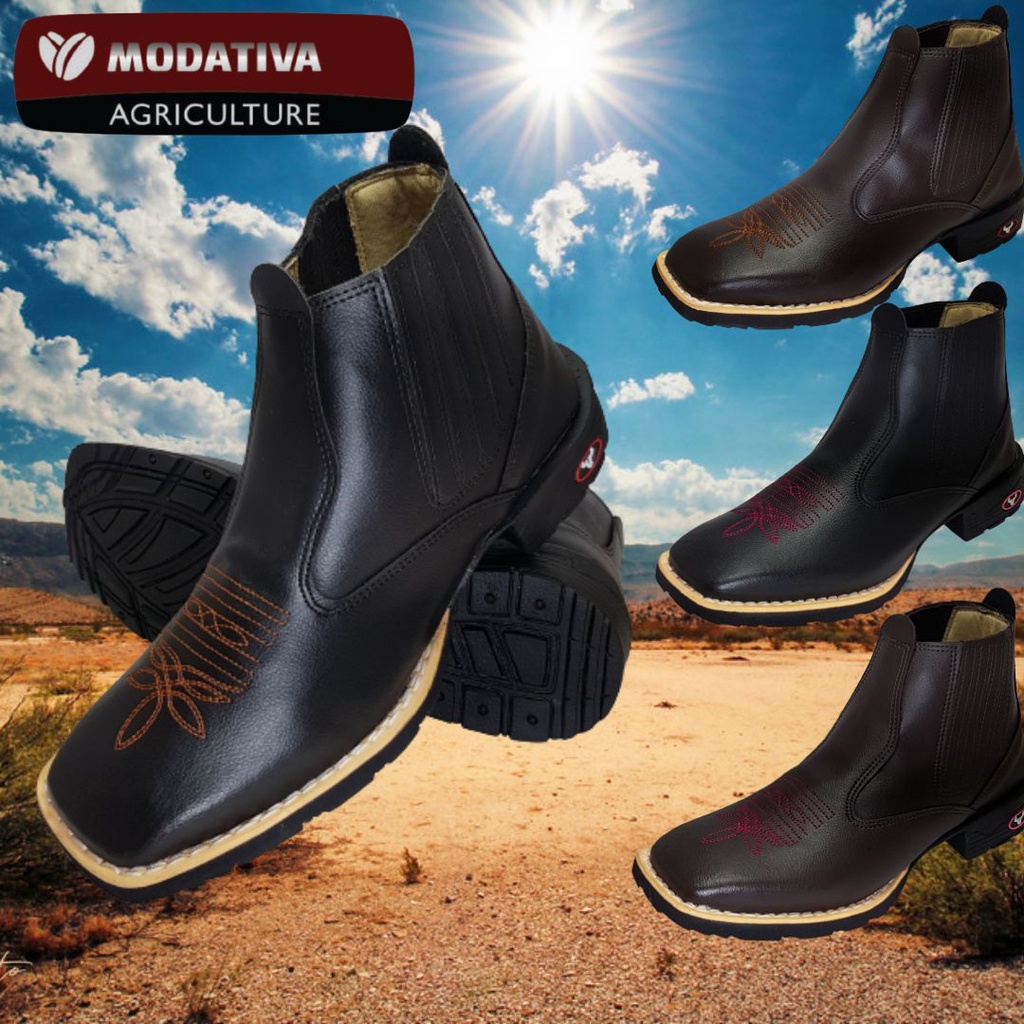Bota Botina Texana Country Western Masculina e Feminina Modativa ...