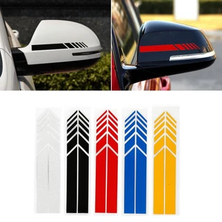 1pçs Adesivo De Carro Não Desbotamento Moda Listra Cor Tiras De Corrida Lateral Vista Traseira Espelho Decoração Universal