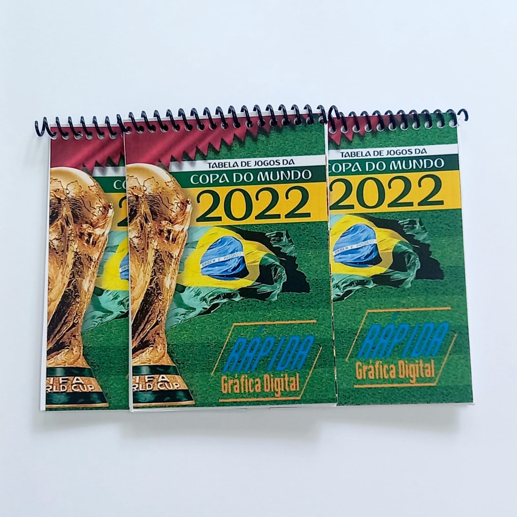 Tabela da copa do mundo e bloquinho de anotação 20 UNIDADES | Shopee Brasil