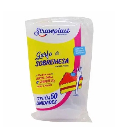 Garfo Descartável para Sobremesa Cristal com 1.000 Garfos Strawplast -  Sitolino Embalagens