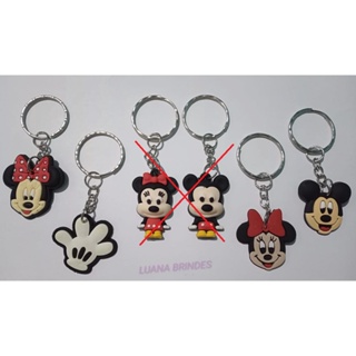 Chaveiros Mickey e Minnie Variados de Borracha - pacote com 6 unidades
