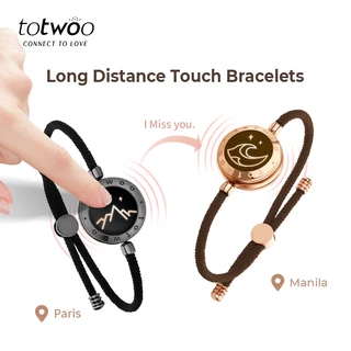 TOTWOO Pulseira Promessa Para Casal/Adora 2pcs , Pulseiras De Com Caixa/Presentes De Realtionship De Longa Distância Inteligentes Bluetooth Conexão Joias
