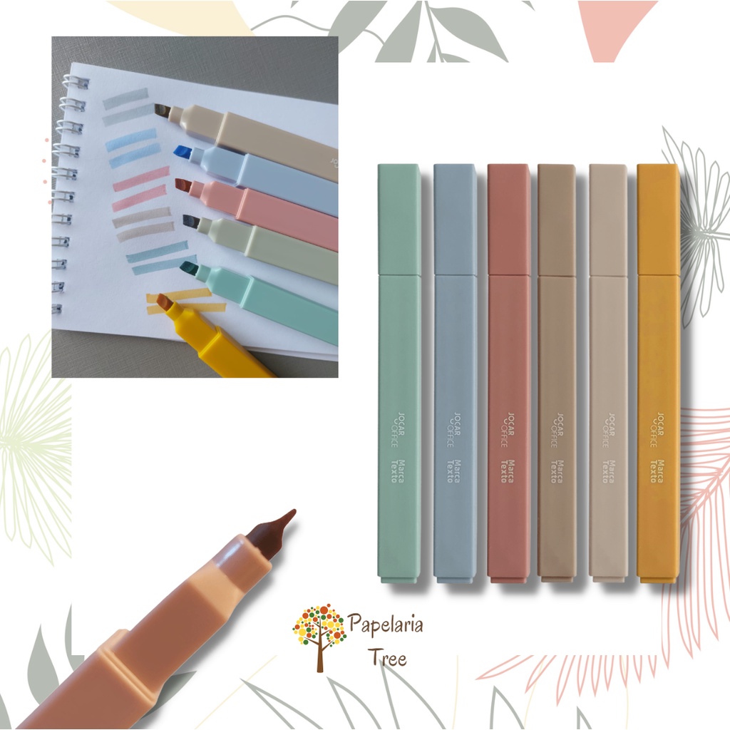 Marca Texto Quadrado - tons pastéis - 6 cores - Jocar Office | Shopee ...