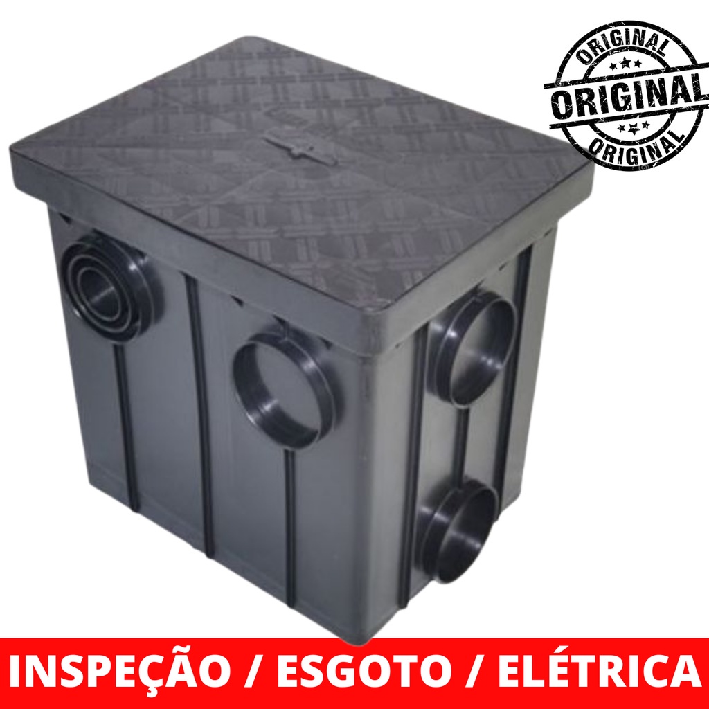 Caixa De Passagem Inspecao Esgoto Eletrica Preta - Mallton | Shopee Brasil