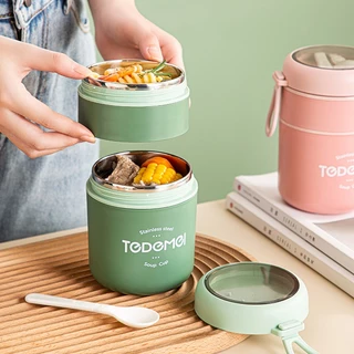Lancheira Térmica De Aço Inoxidável De 710ML Com Colheres De Sopa Para Alimentos Recipientes Térmicos Thermische
