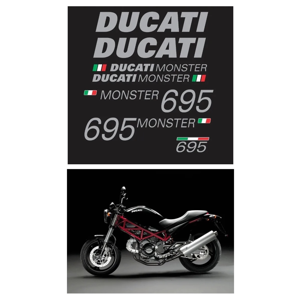 Adesivos Emblemas Compatível Ducati 695 Monster Preta R475