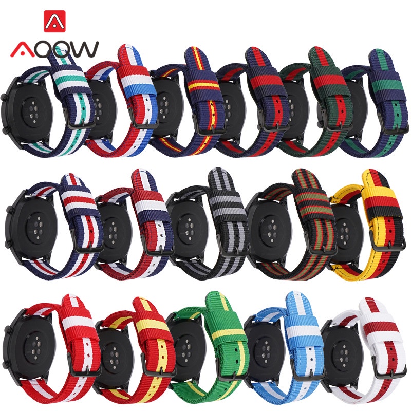 NATO Nylon Strap 20mm 22mm Soltura R pida Homens Mulheres Bandeira Listrada Tela Substituir Pulseira De Rel gio Faixa Para dw