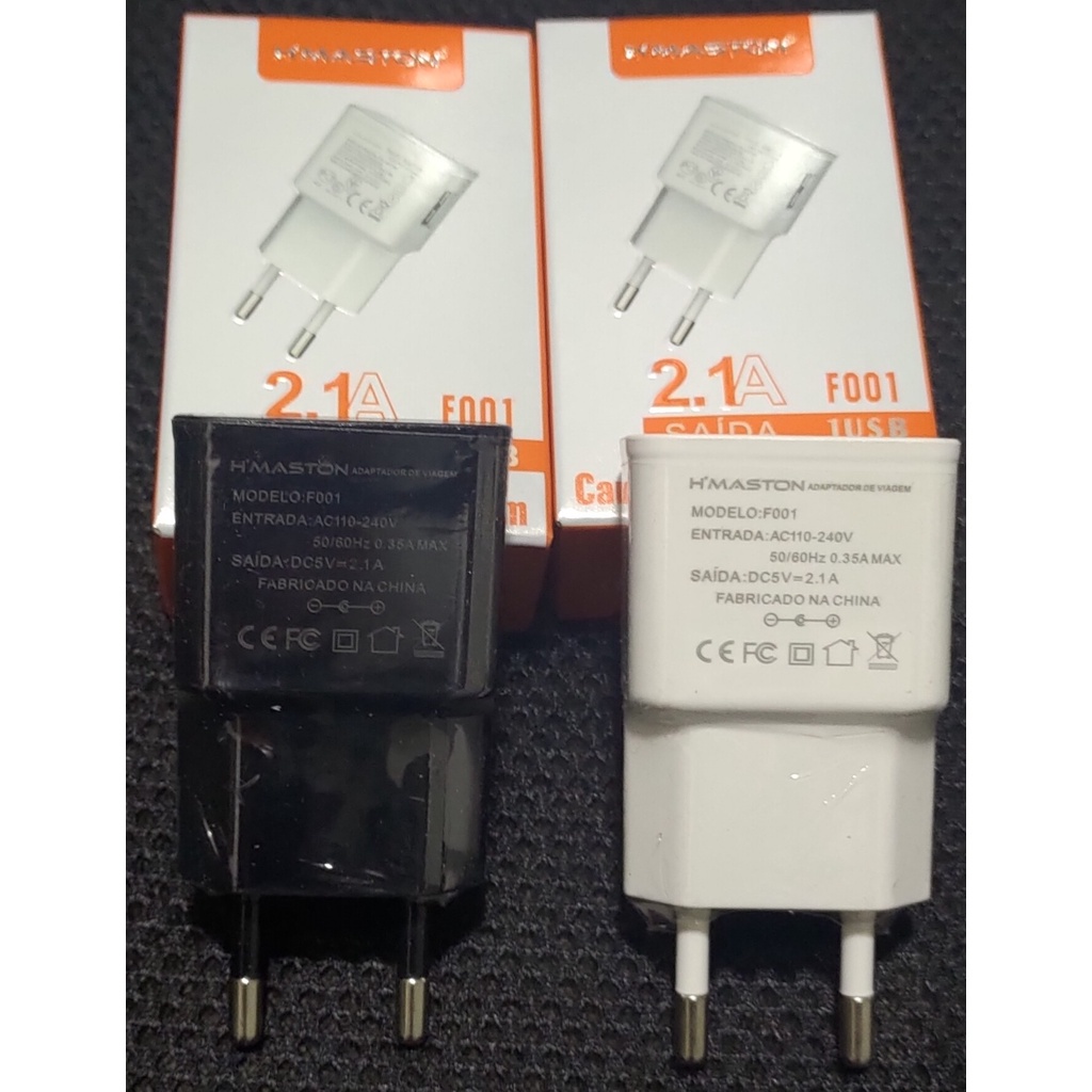 Fonte USB 2.1 V8 H´MASTON F001 - COR: preto | Shopee Brasil