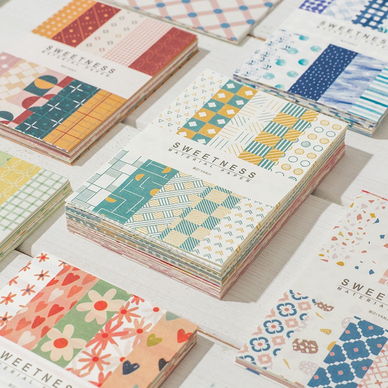 50folhas Material Doce Série Papel Retro Fino Base Papelaria De ...