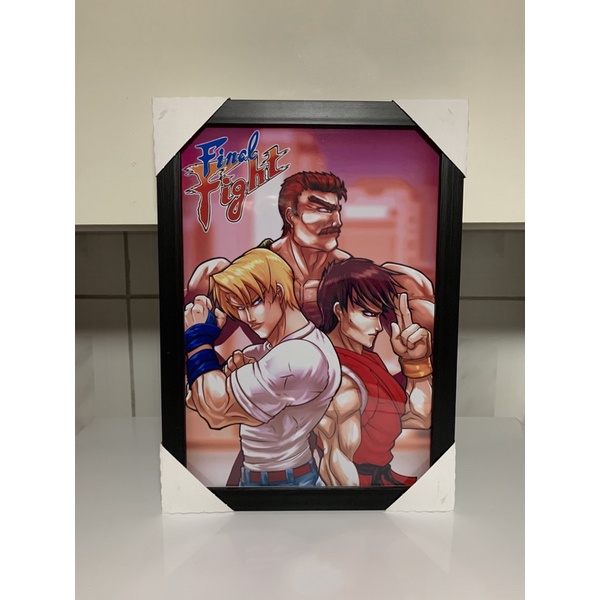 Final Fight Quadros - A4 21x30cm - Com Moldura e Acetato - Unidade