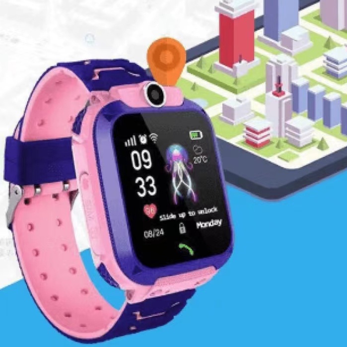 Relógio Smartwatch Infantil Q12 kids com rastreador - chat voz - sos - azul