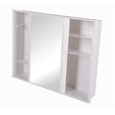 Armario A21 para Banheiro Sobrepor Embutir Espelho Branco Plástico BR1 A21