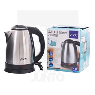 Chaleira Elétrica Aço Inox Com Desligamento Automático 1.8L - Fix 1000W 127V