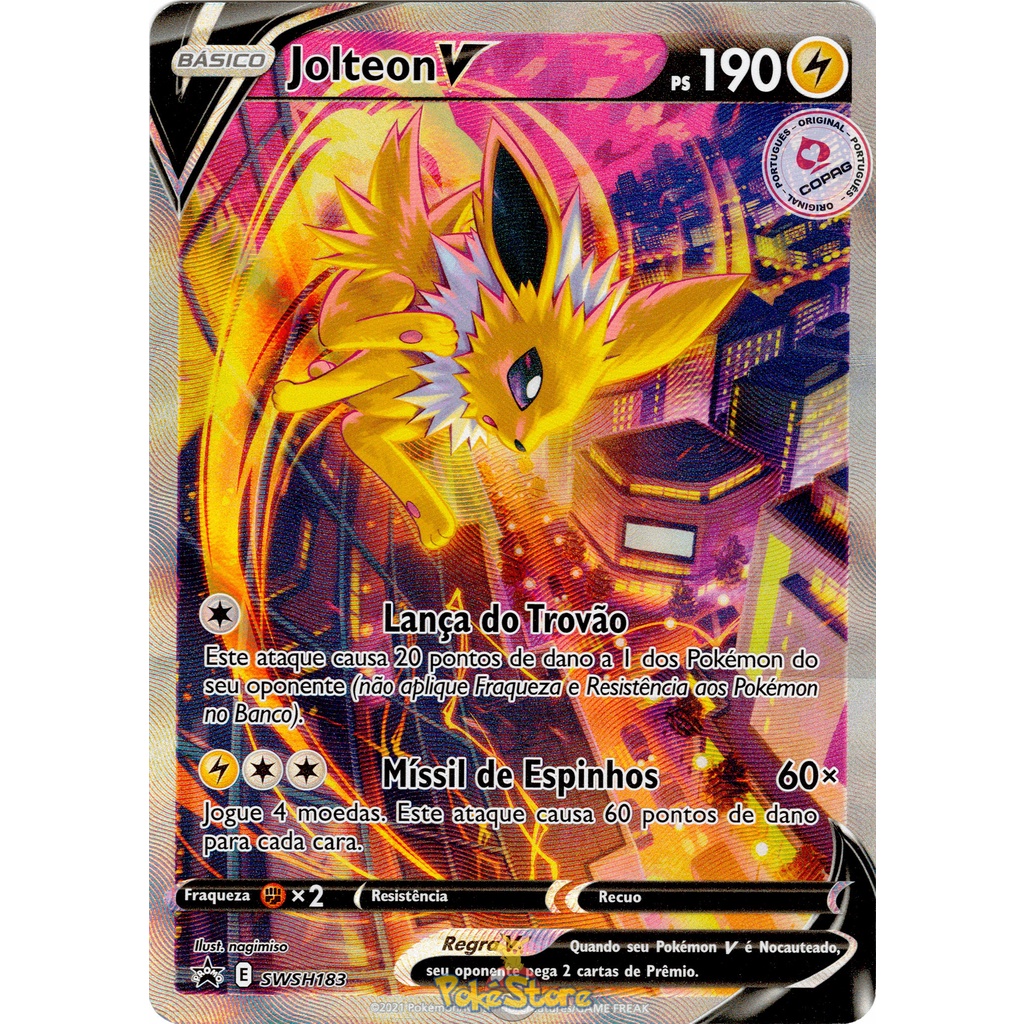 Carta Pokemon Jolteon VMAX Português 051/203 Card Original Copag - Céus em  Evolução - Pronta Entrega