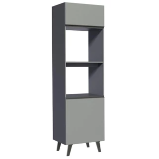 Torre Quente Armário de Cozinha 60 cm 2 Portas 2 Nichos Cinza Nice Madesa em Oferta na Shopee