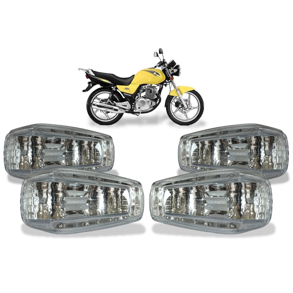 Jogo de Lente Pisca / Seta Cristal Moto Suzuki Yes 125 EN 125 EN125 - Modelo Original ( 4 Peças )