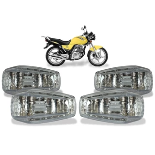 Jogo de Lente Pisca / Seta Cristal Moto Suzuki Yes 125 EN 125 EN125 - Modelo Original ( 4 Peças )