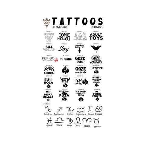 Tatuagens Temporárias Íntima | Depilação | Sedução | Cuckold Hotwife UNIDADE