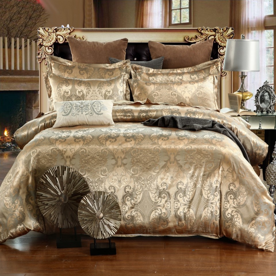 Conjunto De Roupa De Cama Jacquard De Luxo Capa De Edredom King Size ...