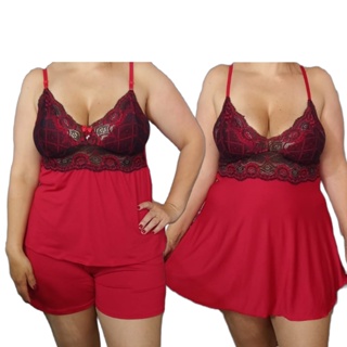 Baby Doll Camisola Pijama Plus Size Lingerie Confortável