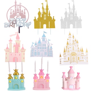 Novo] Bolo De Princesa 3D Castelo Decoração De Bandeira Aniversário Infantil  Suprimentos De Festa De Amor Presente