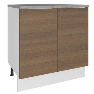 Balcão Madesa Stella 80 cm 2 Portas - Branco/Rustic em Oferta na Shopee