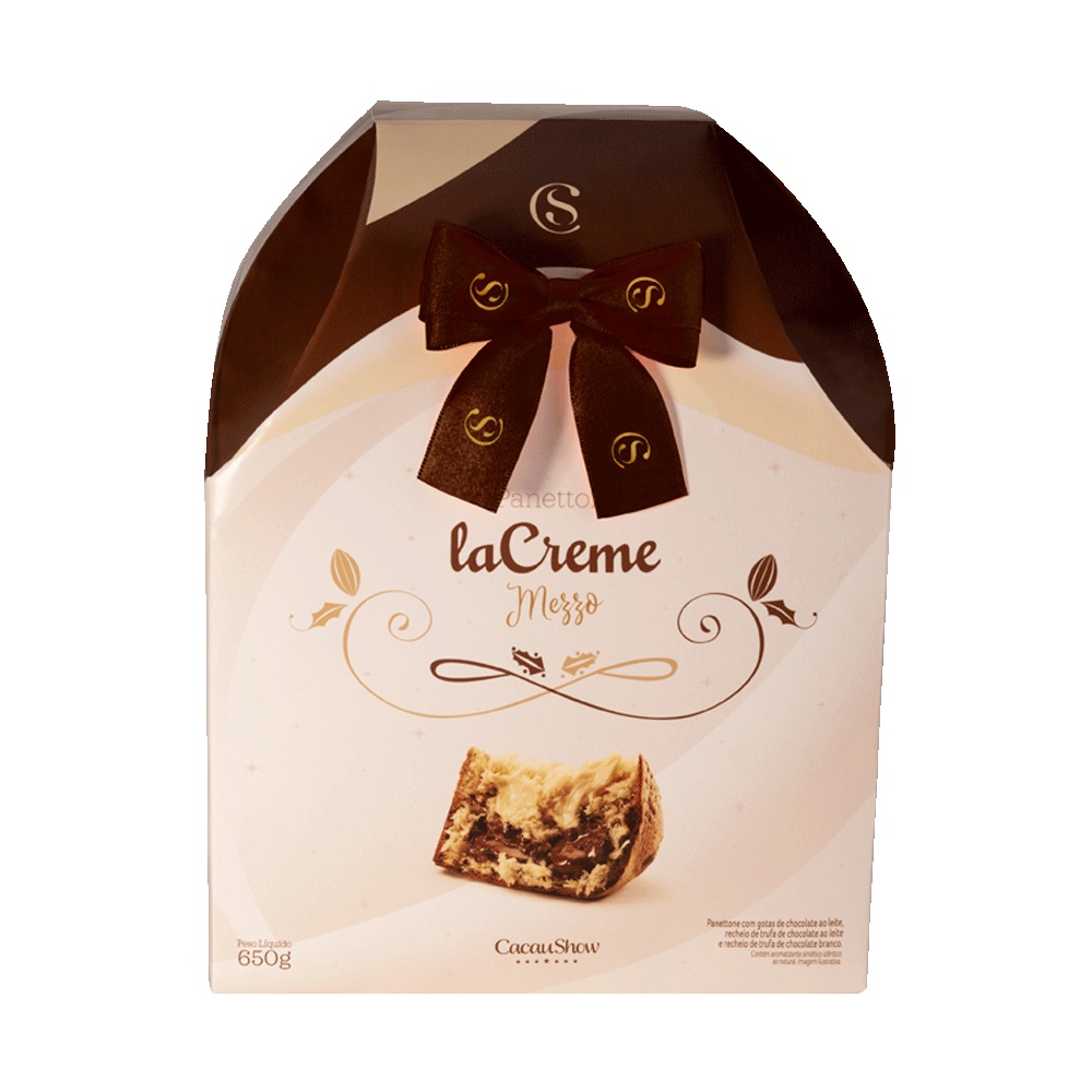 Panettone LaCreme Mezzo 650g Cacau Show | Shopee Brasil