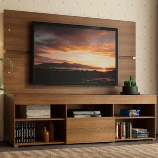 Rack com Painel Sobreposto para TV até 65 Polegadas Madesa Everest - Rustic