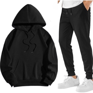 Kit Moletom Conjunto Blusa e Calça Masculino e Feminino Canguru Frio Inverno Com Capuz Flanelado Promoção
