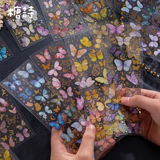 3 Folhas Autocolantes Glitter Butterfly Stickers À Prova D'água Decorativos Para O Planejador De Revistas Laptop Scrapbooking Journal