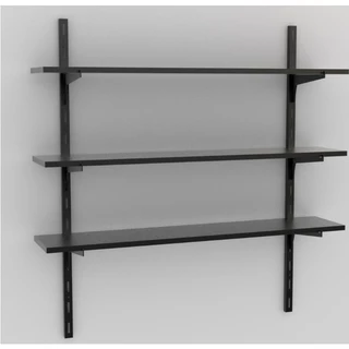 KIT PRATELEIRA MULTIUSO 90X25 COMPLETO PRETO - BRASFORMA