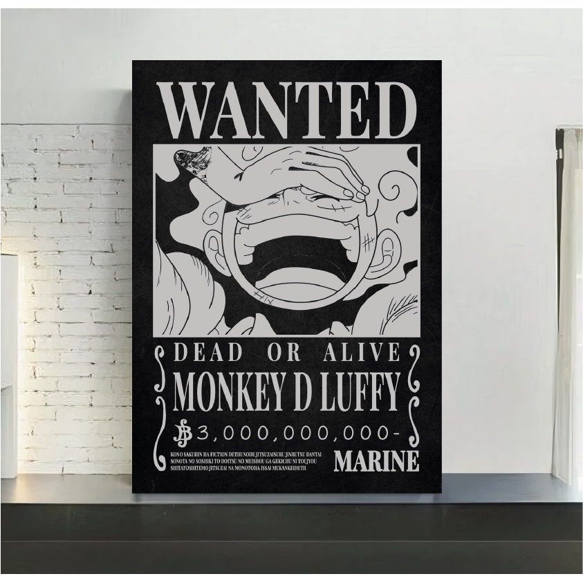 Quadro de mdf poster sem moldura Anime, Mangá, One piece, Luffy