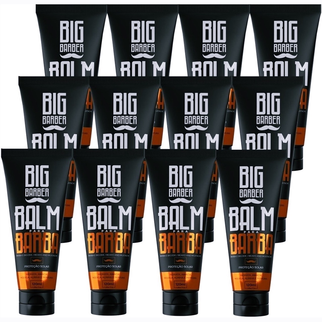 Balm Para Barba Big Barber 120ml Profissional Caixa Com 12 Unidades