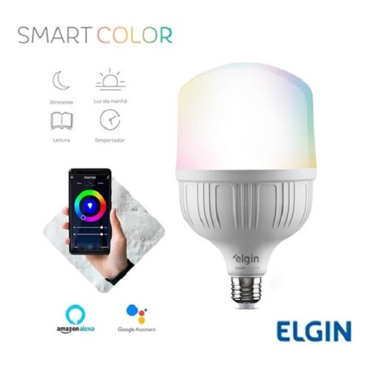 Lampada Led 30w Elgin Smart Color RGB Inteligente Wi-fi