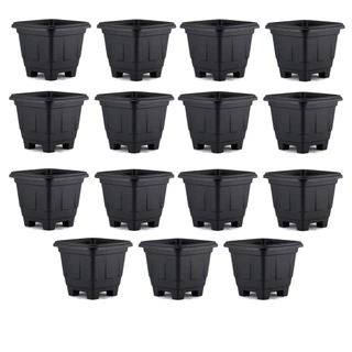Kit 15 Vasos para Plantas 2,5 Litros Quadrado Plástico