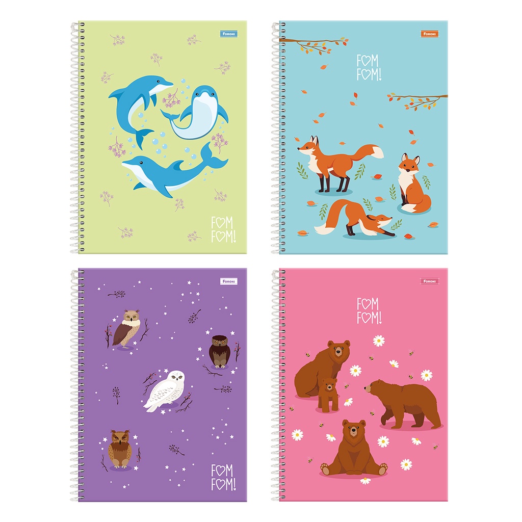 Caderno Universitário FORONI 10 Matérias 160 Folhas 20x27,5cm Fom Fom ...