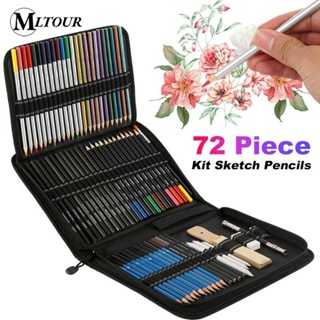 72 Peças Lápis De Cor Conjunto De Desenho de desenho profissional Estojo De Lápis Pintura Desenho Esboço/Kit desenhista /Papelaria