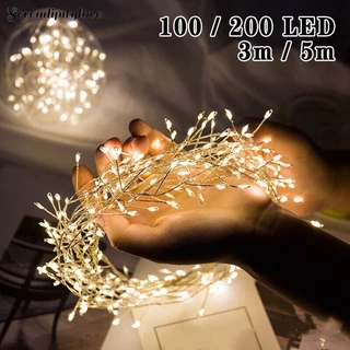 Luz De Corda De Fada De LED , Ornamento Para Sala De Árvores Pendurado , Lâmpada Starburst Firecracker , Acessórios De Decro Festa De Aniversário De Casamento , Carregamento USB , Produto De Decoração De Natal ,