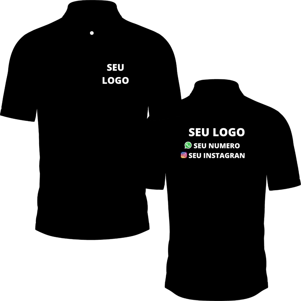 Camisa Polo Personalizada Com Sua Estampa Foto Imagem