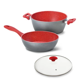 Panelas Polishop com Tampa Ichef - Family - Day By Day 24Cm - Vermelha