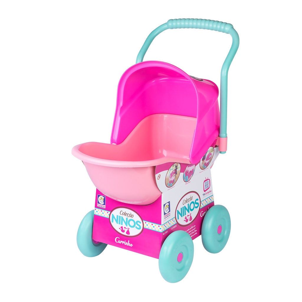 Carrinho De Boneca Infantil Rosa Resistente Brinquedo Meninas | Shopee ...