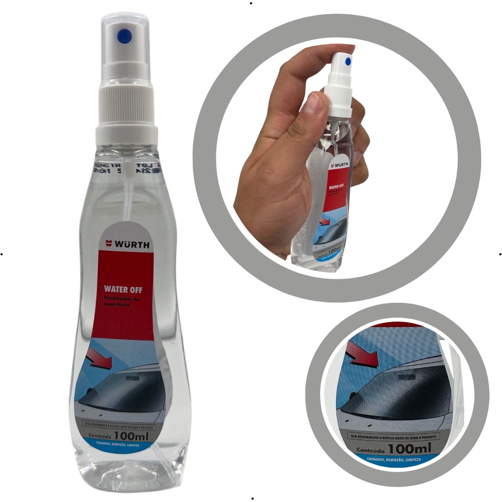 Cristalizador Para-brisa Water Off 100ml - Maior Proteçao Em Dias De Chuva