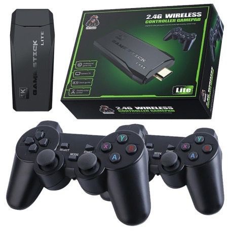 Video Game Stick Lite 4K 2.4G Wireless Controller Gamepad 2 Controle s/fio 10000 games retro classic gamepad