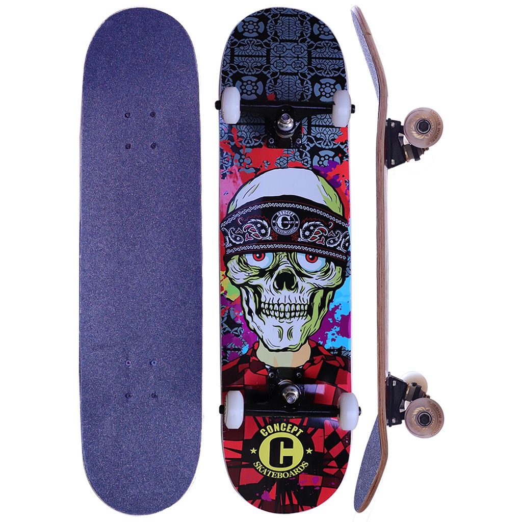 Skate Profissional Montado Com Lixa Adulto e Criança CONCEPT SKATEBOARDS