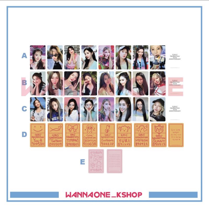 Photocard SNSD Geração De Meninas Do 15o Aniversário