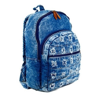 Mochila jeans super reforçada lindo design imperdivel