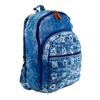 Mochila jeans super reforçada lindo design imperdivel