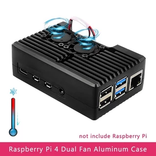 Mais Nova Capa De Alumínio Raspberry Pi 4 Armor Shell Com Duplo Ventilador De Aquecimento Passivo Para Modelo B