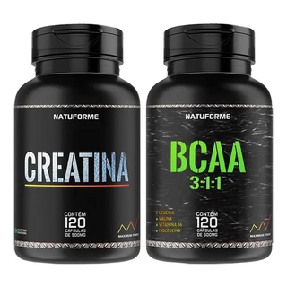 Creatina + Bcaa Suplemento Academia Treino - 240 Cápsulas