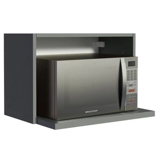 Armário de Cozinha Aéreo 60 cm com Nicho para Forno Cinza Nice Madesa em Oferta na Shopee